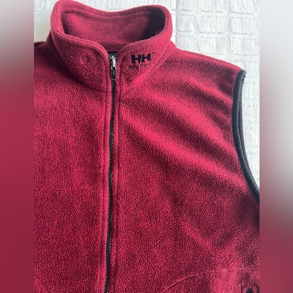 Helly Hansen Fleece Zipper Front Closure Vest Burgundy Medium - Picture 3 of 7